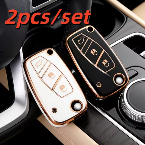 2pcs Car Key Case Covers For Fiat PANDA IDEA DUCATO BRAVO 500 DOBLO GRANDE STILO PUNTO MINIBUS