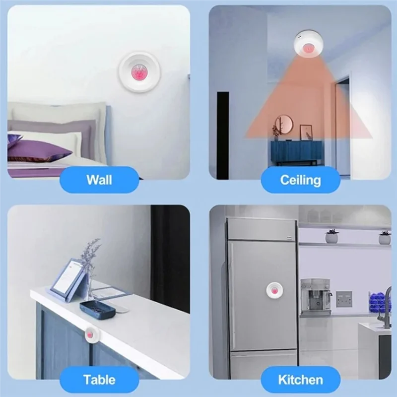 

Всенаправленный детектор REPLA-360 градусов, Wi-Fi, PIR-датчик, поддержка Alexa и Google, для обеспечения домашней безопасности