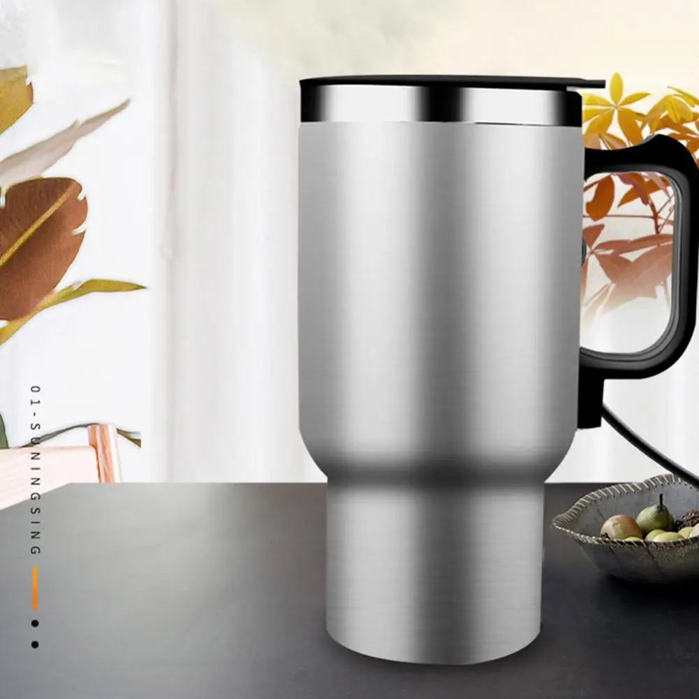 

Vehicle Heating Cup 500ML 12V Car Vehicle Heating Stainless Steel Water Cup Kettle Coffee Heated Mug Stainless Steel Accessories