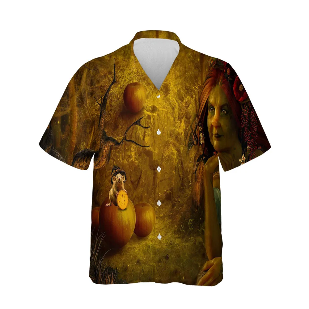 

Jumeast Dark Souls Blouses Night Terror Shirts For Men Halloween Clothing Hawaiian Button Up Men's Shirt Oversized Streetwear