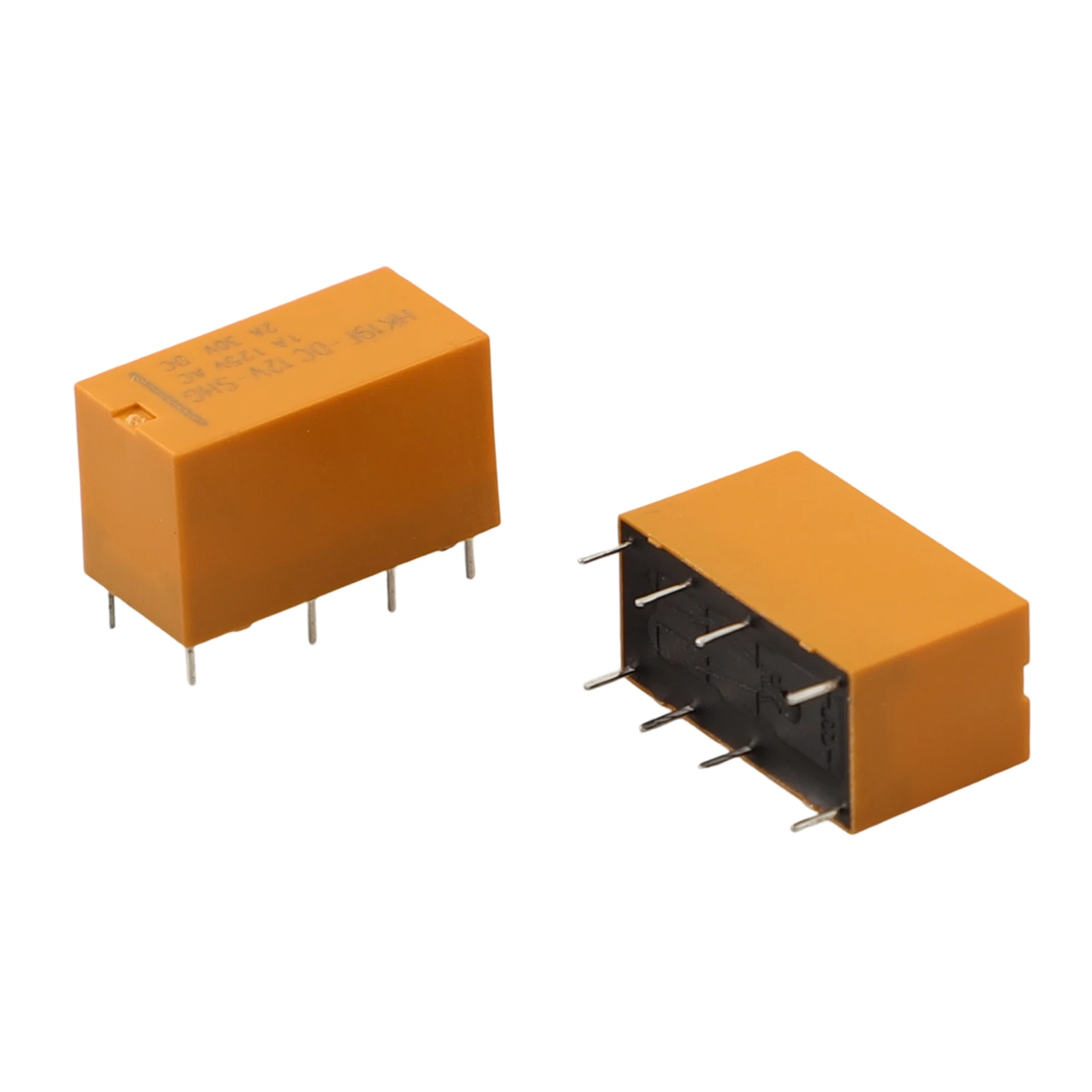 Set of Ten High Performance Power Relays DC 12V Coil with DPDT Contacts Designed for Efficient Circuit Management