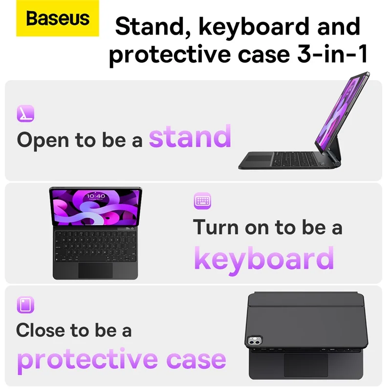 Baseus Bluetooth Wireless Keyboard Case For iPad Pro Magnet Keyboard For iPad Air 5 4 For ipad 10 Keyboard With Trackpad