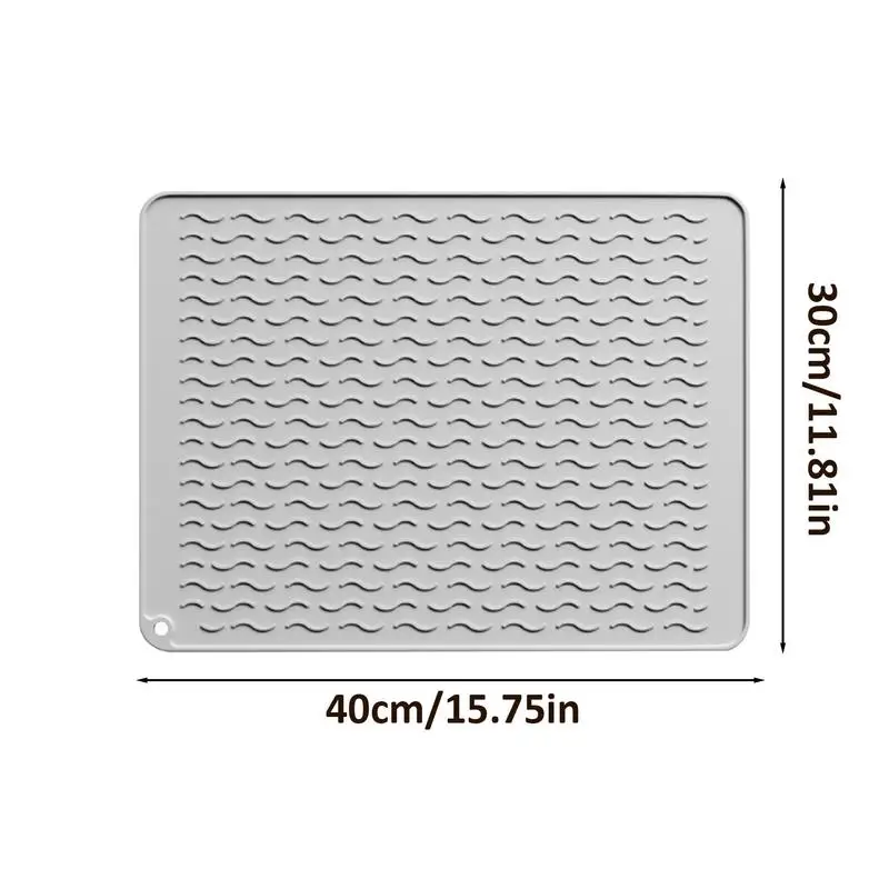 Alfombrillas universales antiescaldaduras para fregadero de cocina, almohadillas de drenaje de platos grandes, resistentes al calor, estera de drenaje de platos, encimera Flexible