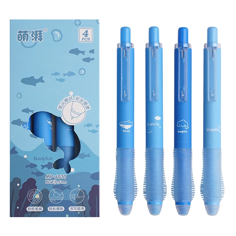 4 Stuks Creatieve Uitwisbare Gel Pen Set Mode Gladde Schrijven Balpen Sneldrogende Pen Esthetische Briefpapier Schoolbenodigdheden