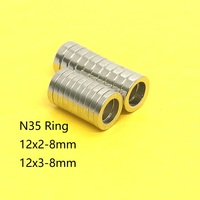 10/50PCS Ring Magnet 12*2 12*3 Hole D8 Strong N35 Magnetic 12x2-8 12x3-8