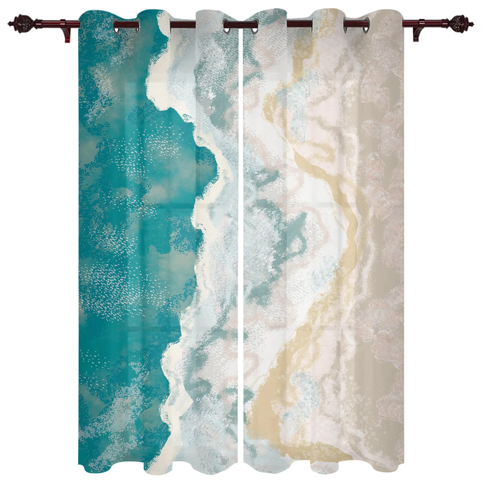 

Waves Bohemian Gradient Modern Window Curtains for Living Room Bedroom Curtain Kitchen Treatment Blinds Drapes