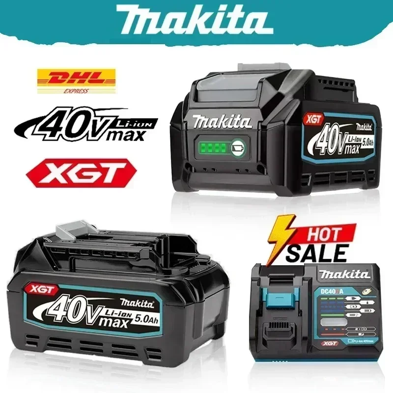 makita 40v batería original de iones de litio xgt 5.0Ah makita xgt max herramienta de repuesto de carga batería Makita BL4025 BL4040 BL4050