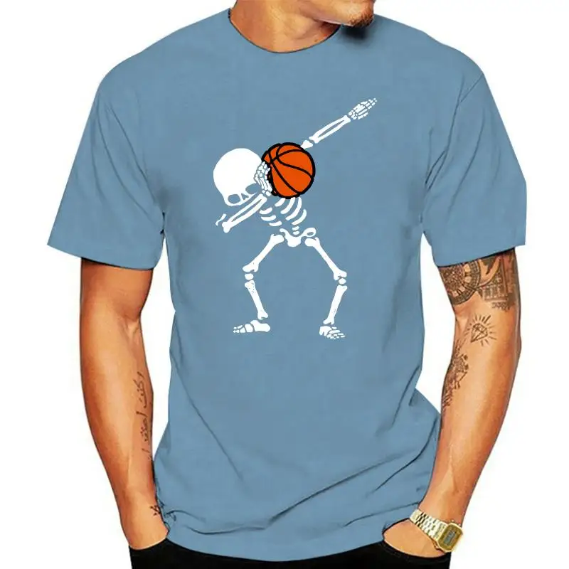 T Shirt Skeleton tees top Dab Halloween T Men tshirt Halloween Dabbing Skeleton BASKETBALL Shirt Printed T-Shirt