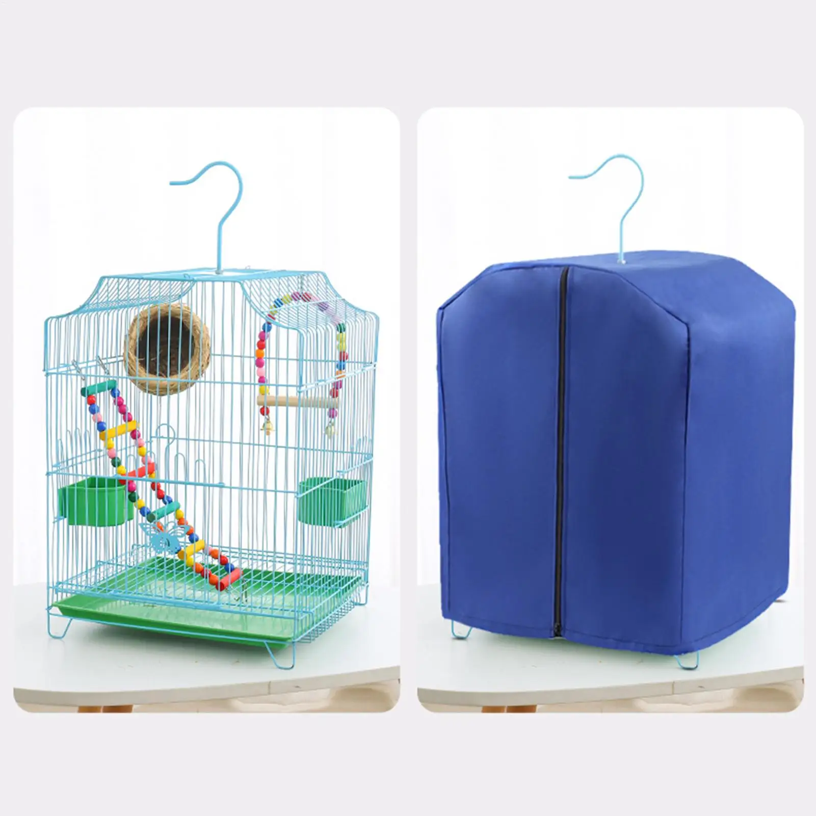 Bird Cage Cover Warm Windproof Zippered Parrot Cage Cover for Lovebirds Budgies Cockatiel Macaw Travel Night Sleep Stress Relief