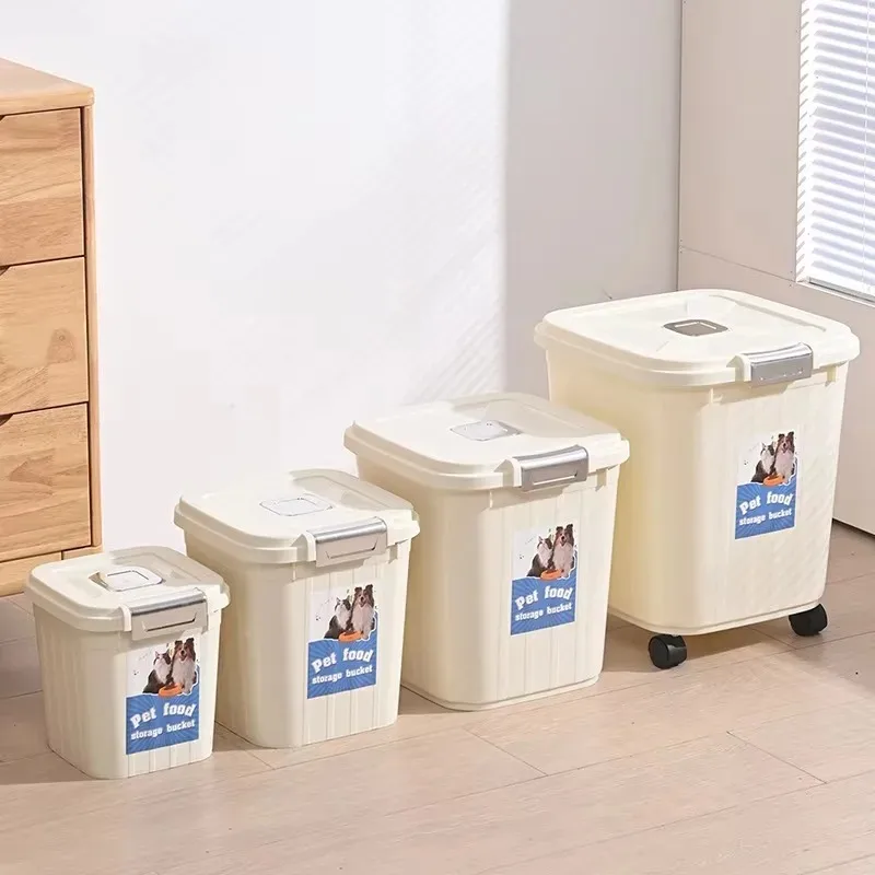 

Insect-Proof and Moisture-Proof PP Material Pet Food Storage Bucket for Small Animals' Household Dog Food Storage