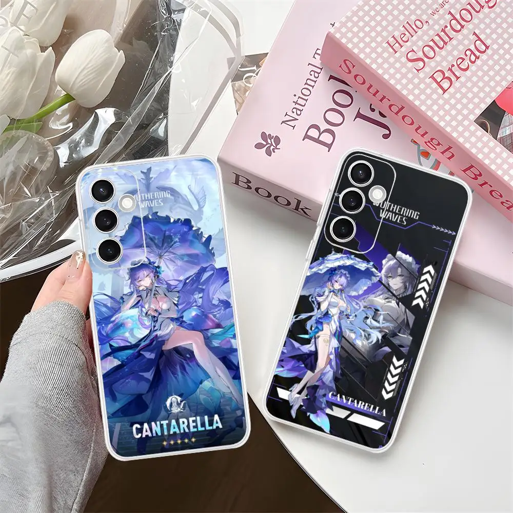 Wuthering Waves Cantarella Phone Case for Samsung Galaxy S25 S24 S23 S22 S21Plus FE Ultra Soft TPU Clear Shockproof Cover