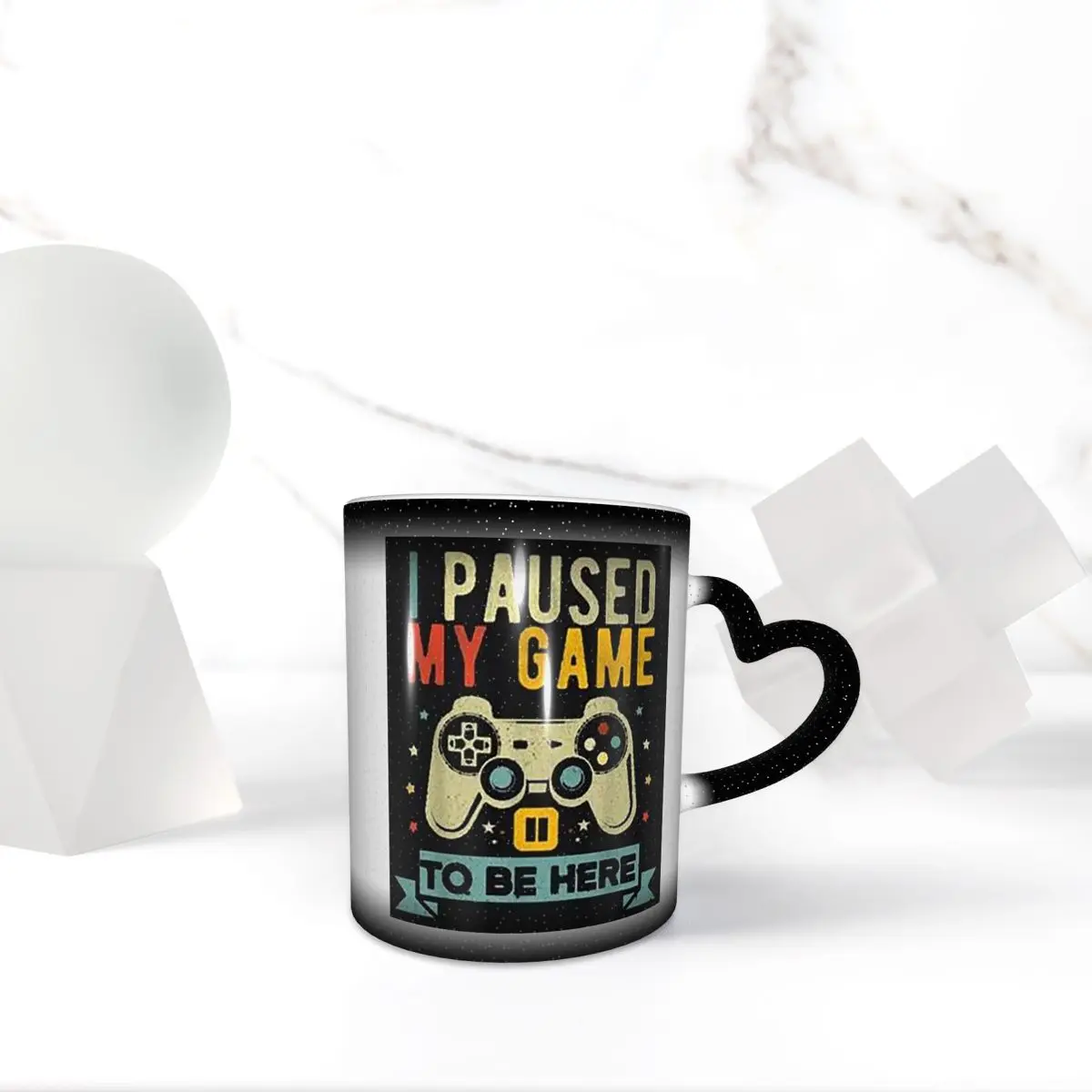I Paused My Game To Be Here Print Video Game Gamepad Mug Funny Ceramic Coffee Cups Tea Mugs Milk Cup Drinkware Gifts for Friends
