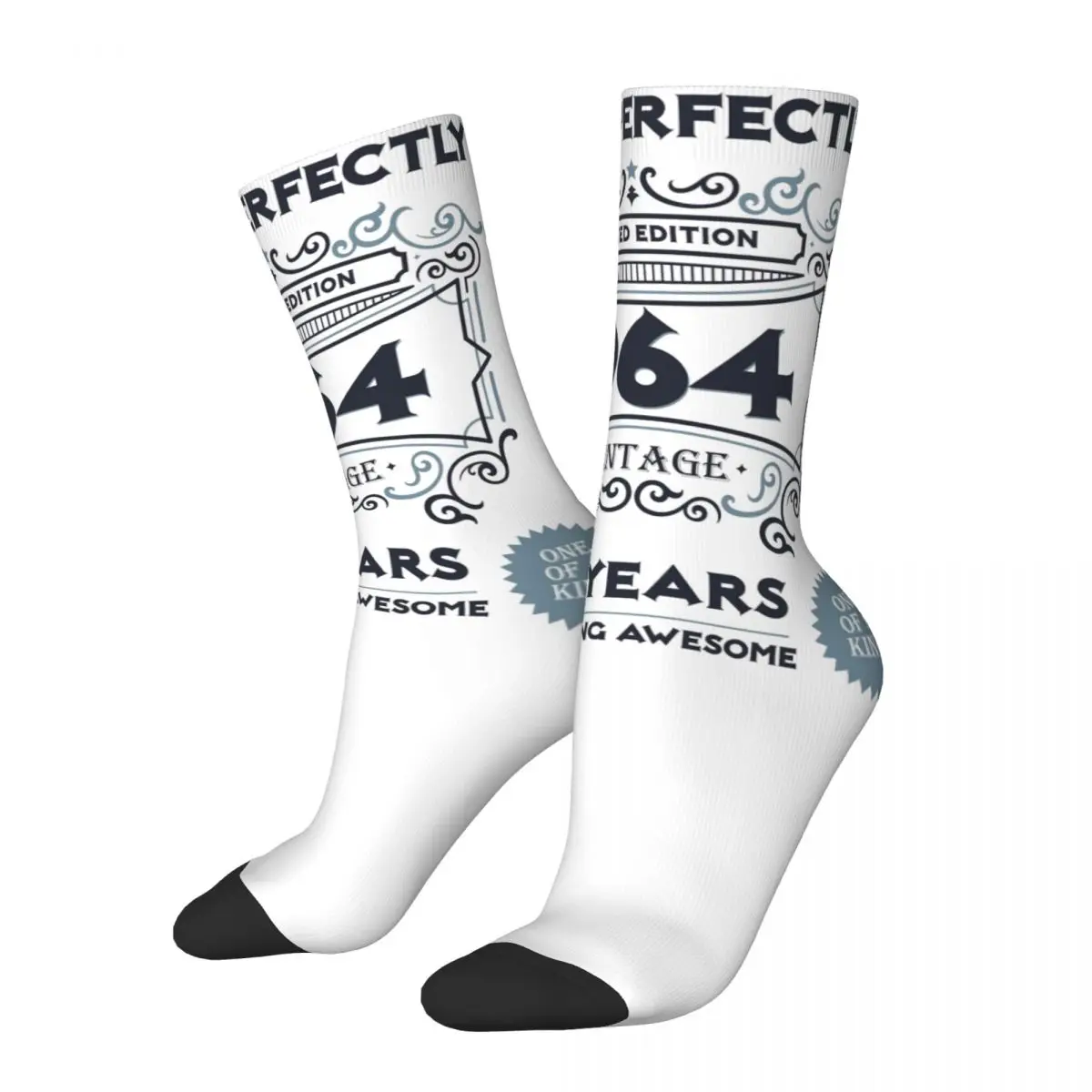 Hip-hop Unisex Born In 1964 Limited Edition Dress Socks 60th Birthday Gift Accessories Soft Socks Comfortable Wonderful Gifts