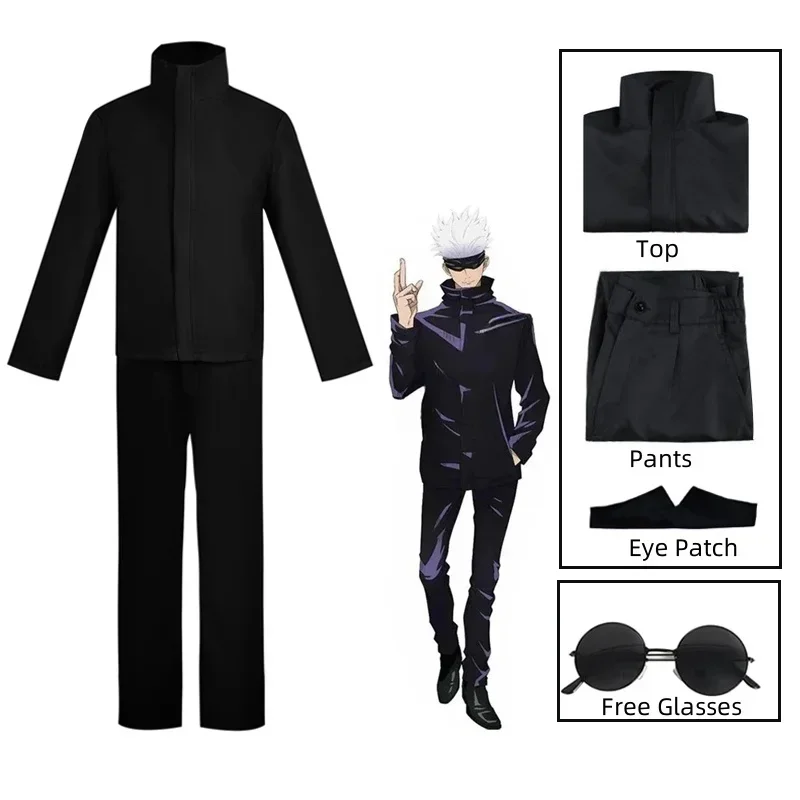 2026  Anime Jujutsu Kaisen Gojo Satoru Cosplay Costume Eye Patch Wigs Glasses Suit Halloween Costumes for Men view 5