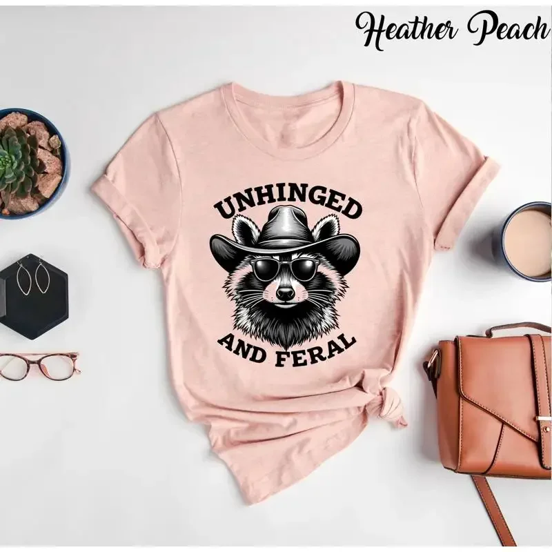 Funny Unhinged And Feral Raccoon Cowboy T Shirt Toddler Step Dad Mom Hilarious Family Quirky for Dads Moms