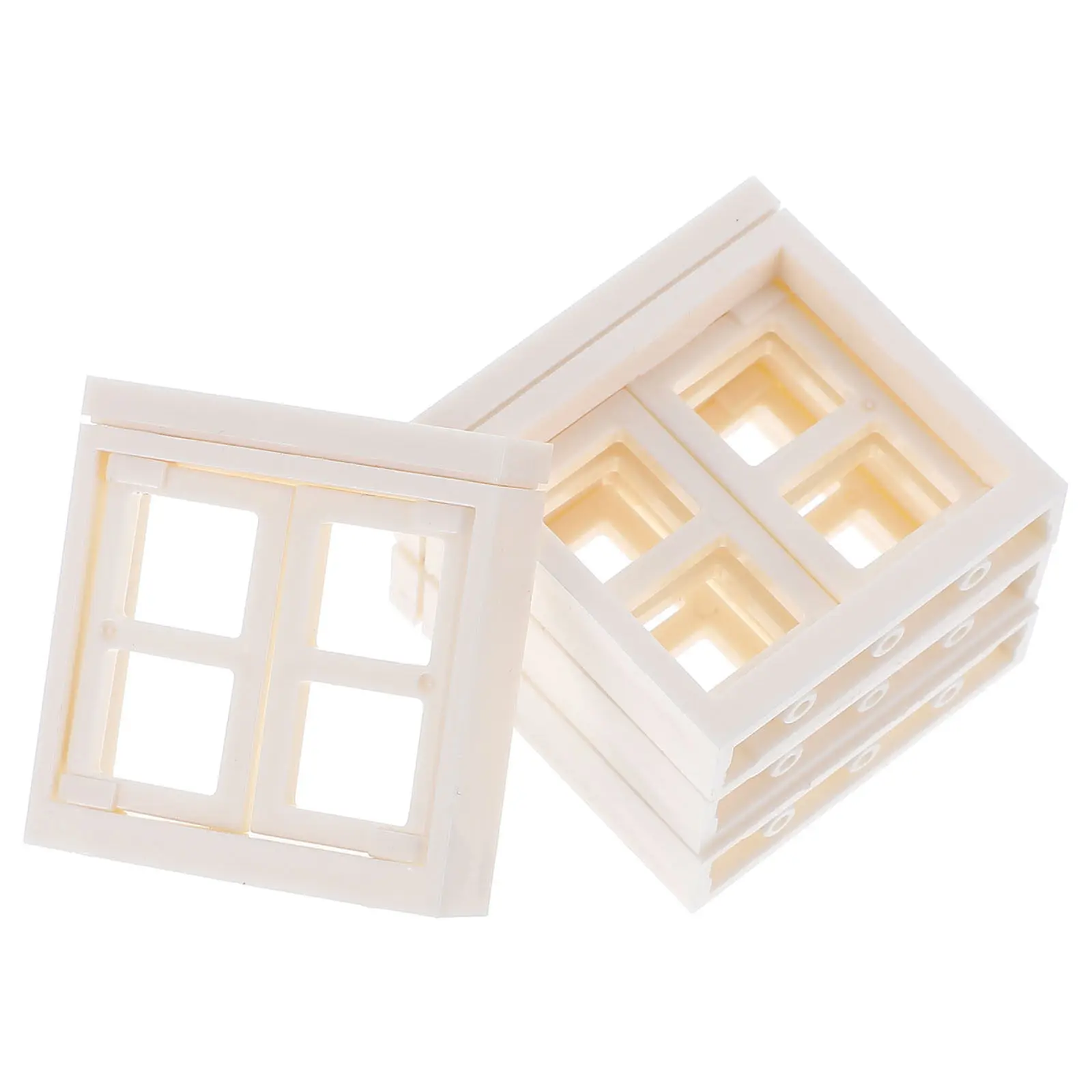 4Pcs Mini Plastic Windows for Dollhouse Unpainted Realistic Simulation Decoration DIY Accessories Fairy Windows