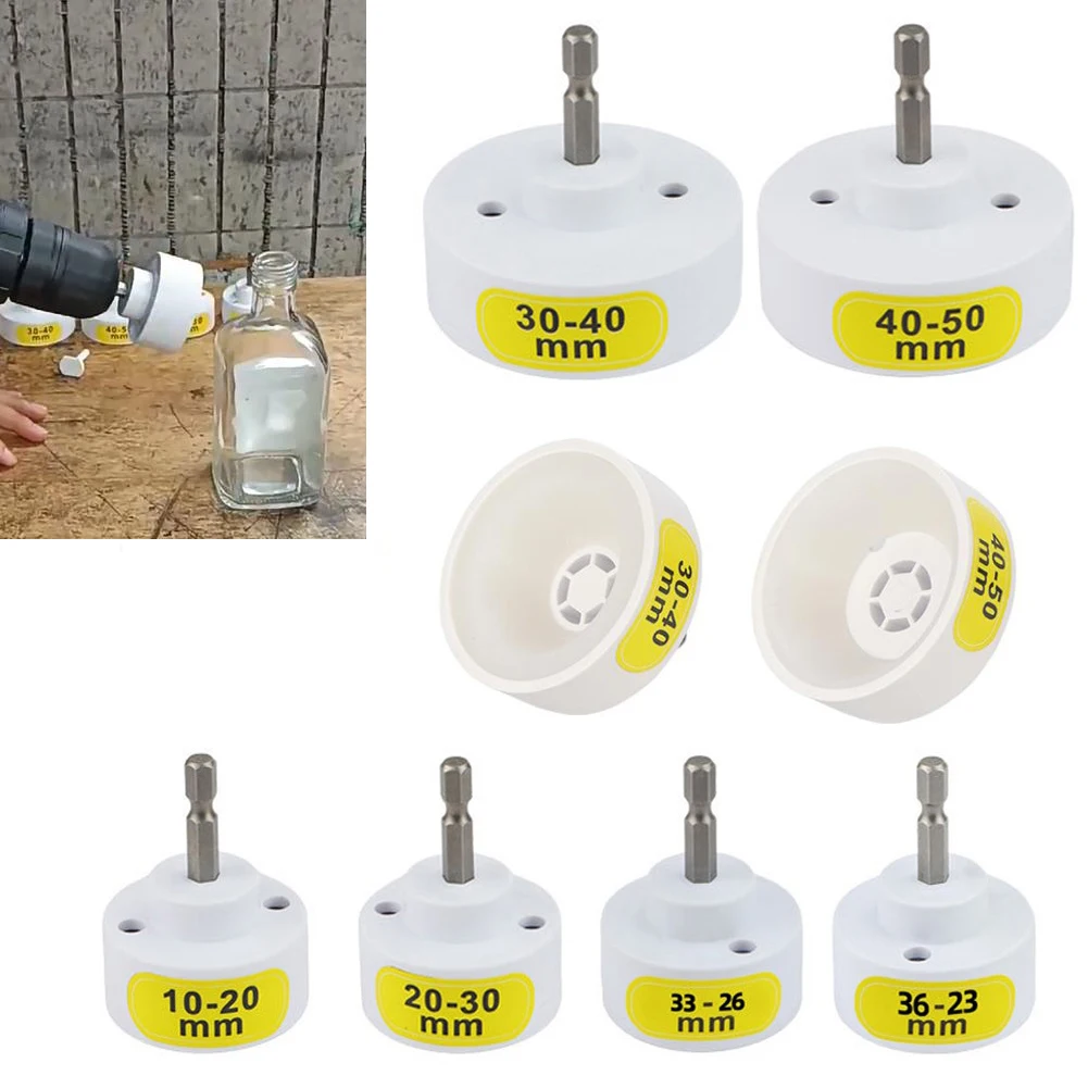 Electric Bottle Capping Head With 1/4 Inch Hex Shank For Sealing Machines 10-50mm White Plastic Adapter