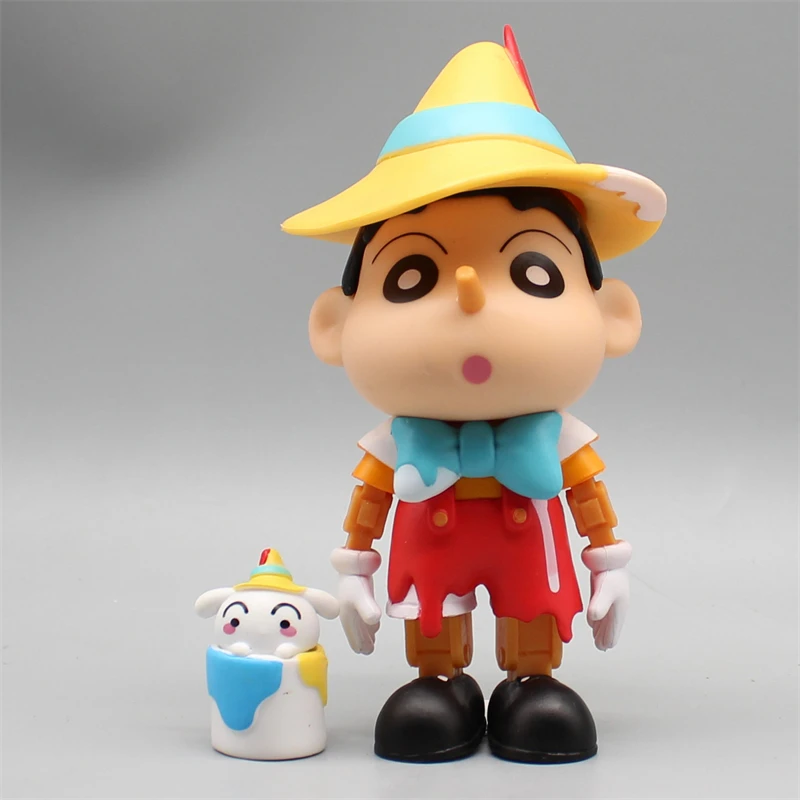 13.5cm Crayon Shin Chan Cosplay Pinocchio Anime Cute Action Figure Model Statue Collection decorazione Desktop ornamento giocattoli regalo