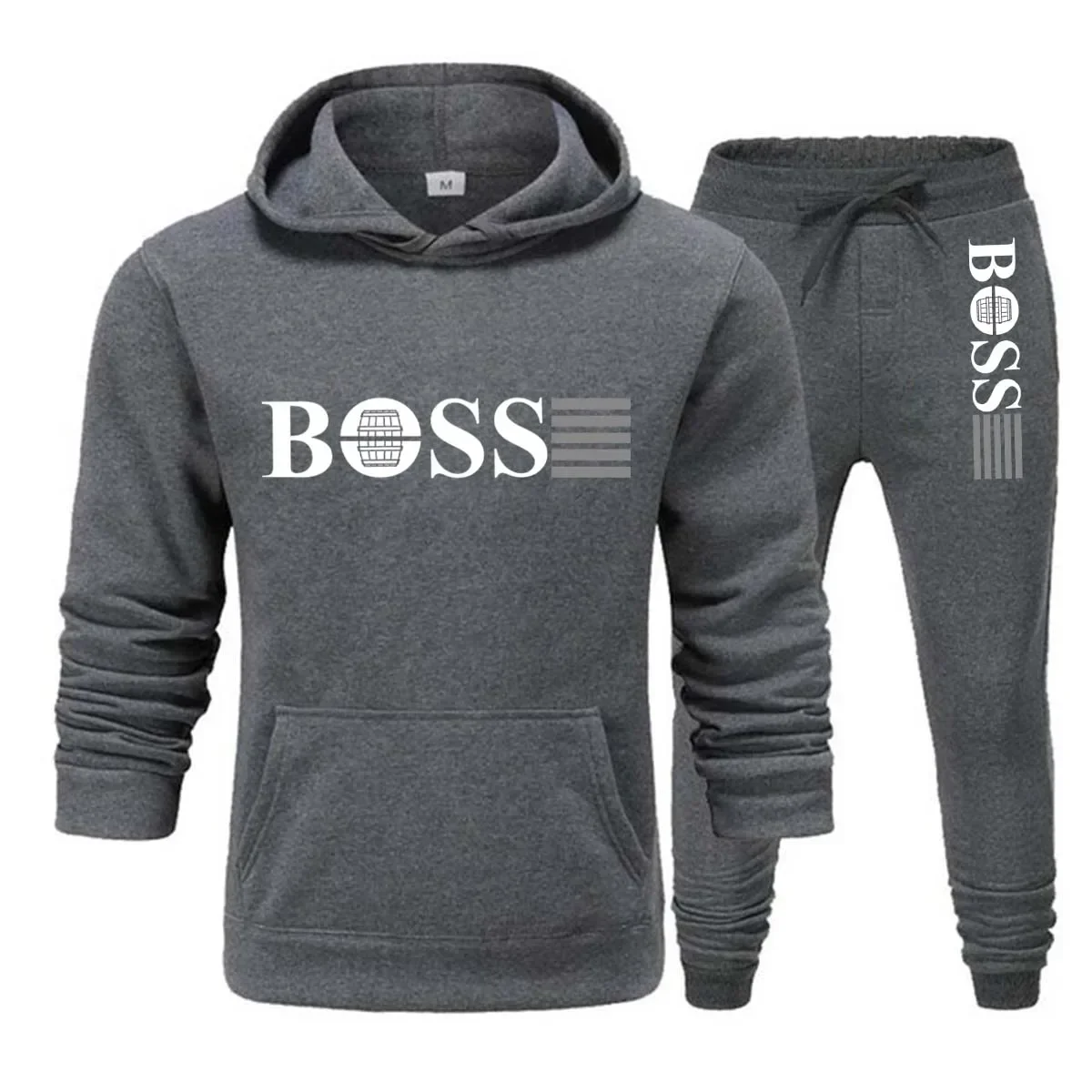 2025 Autumn/Winter new Men's hooded sweatshirt + long pants 2-piece set, outdoor training jogging men's casual sweatshirt set