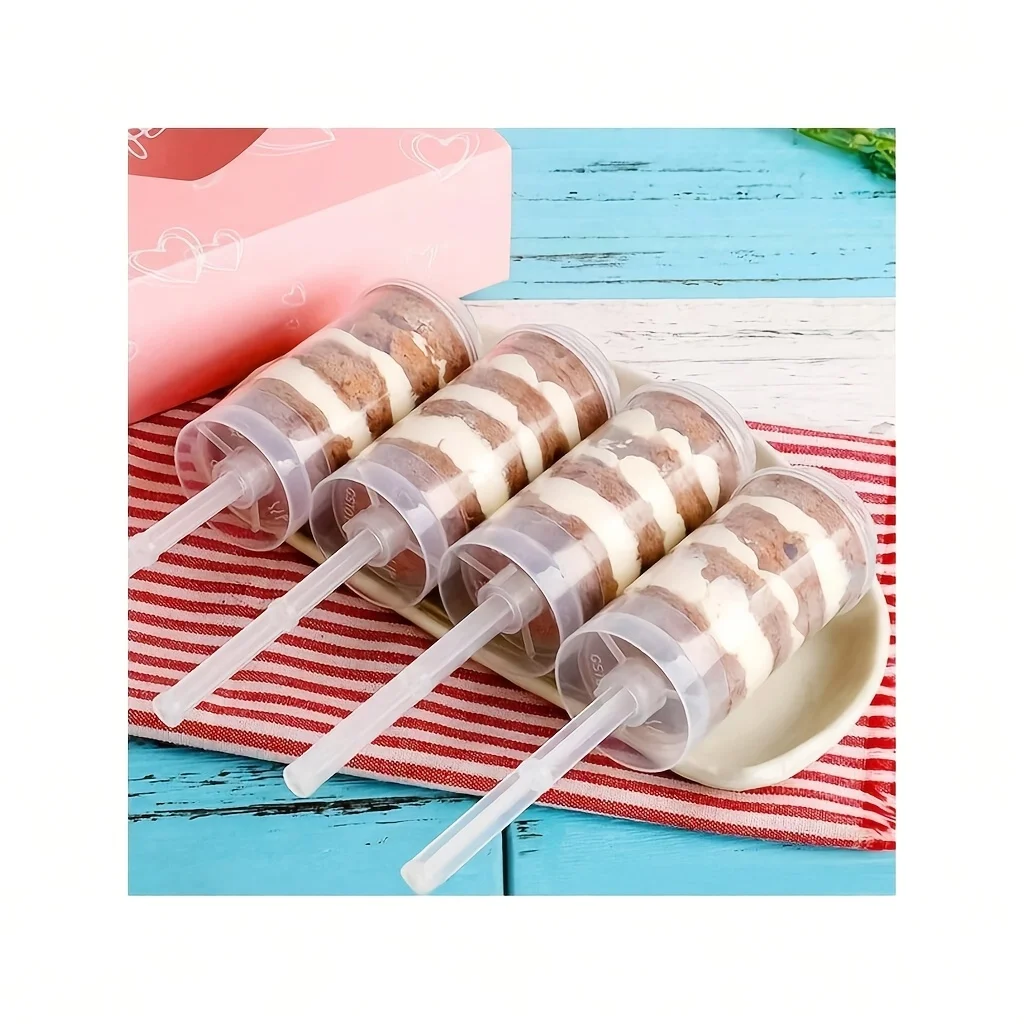Cake Push Pop Containers with Lids, Reusable Cake Push Pops,Muti-purpose Push Pop Cake Containers, Plastic Cake Push-up Pop - view 6