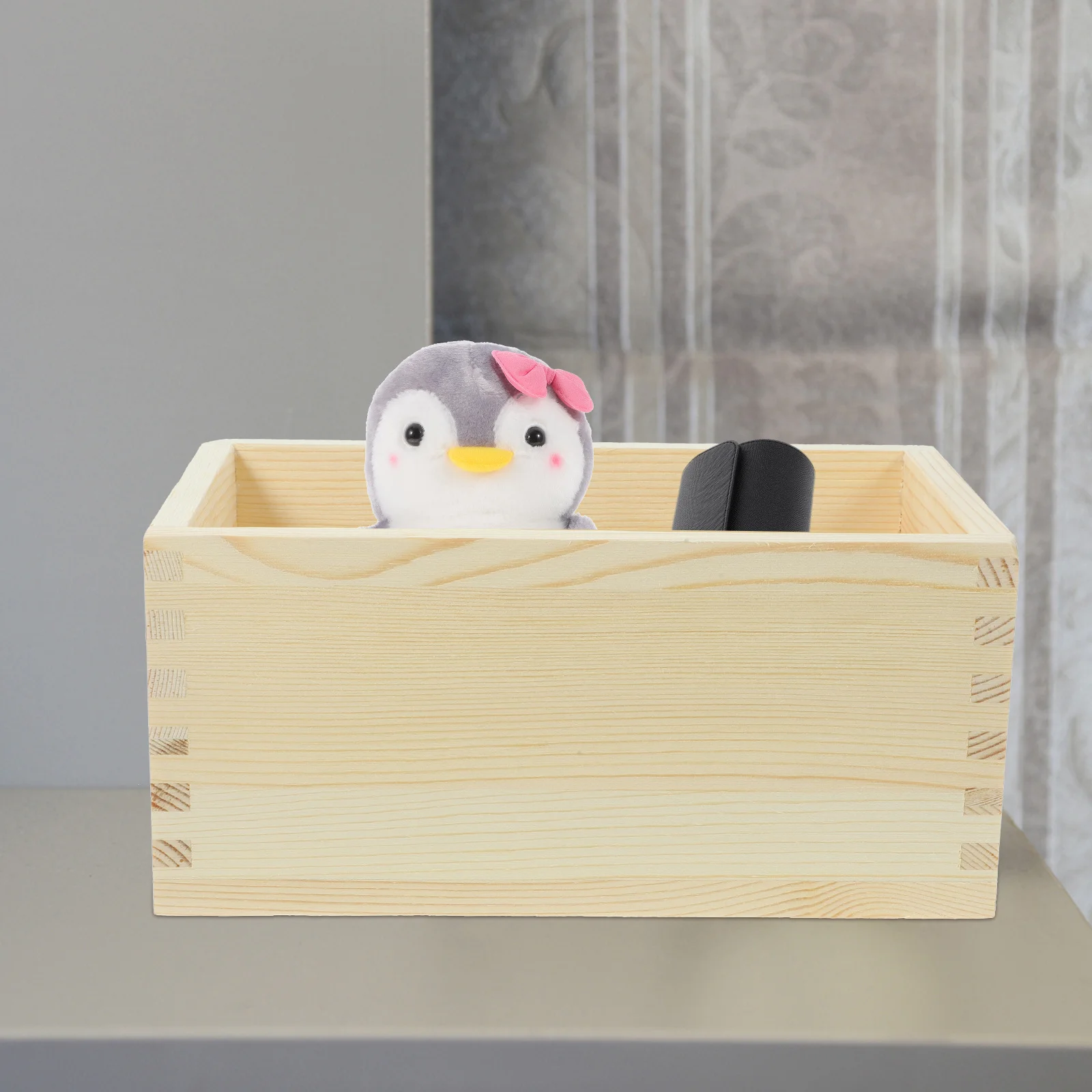 

Kitchen Wooden Storage Bin Utensil Organizer Cutlery Holder Multi-Functional Decorative Gift for Friends