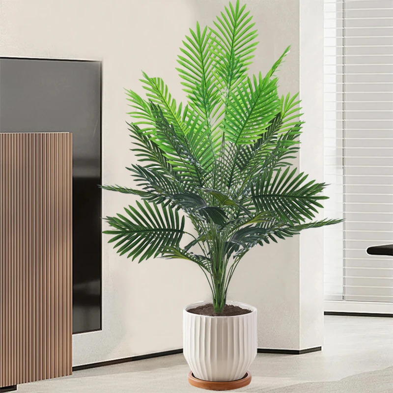 86-120cm, Palmera Artificial grande de plantas falsas tropicales, hojas de palma de plástico verde, rama de árbol Monstera grande para decoración del jardín del hogar