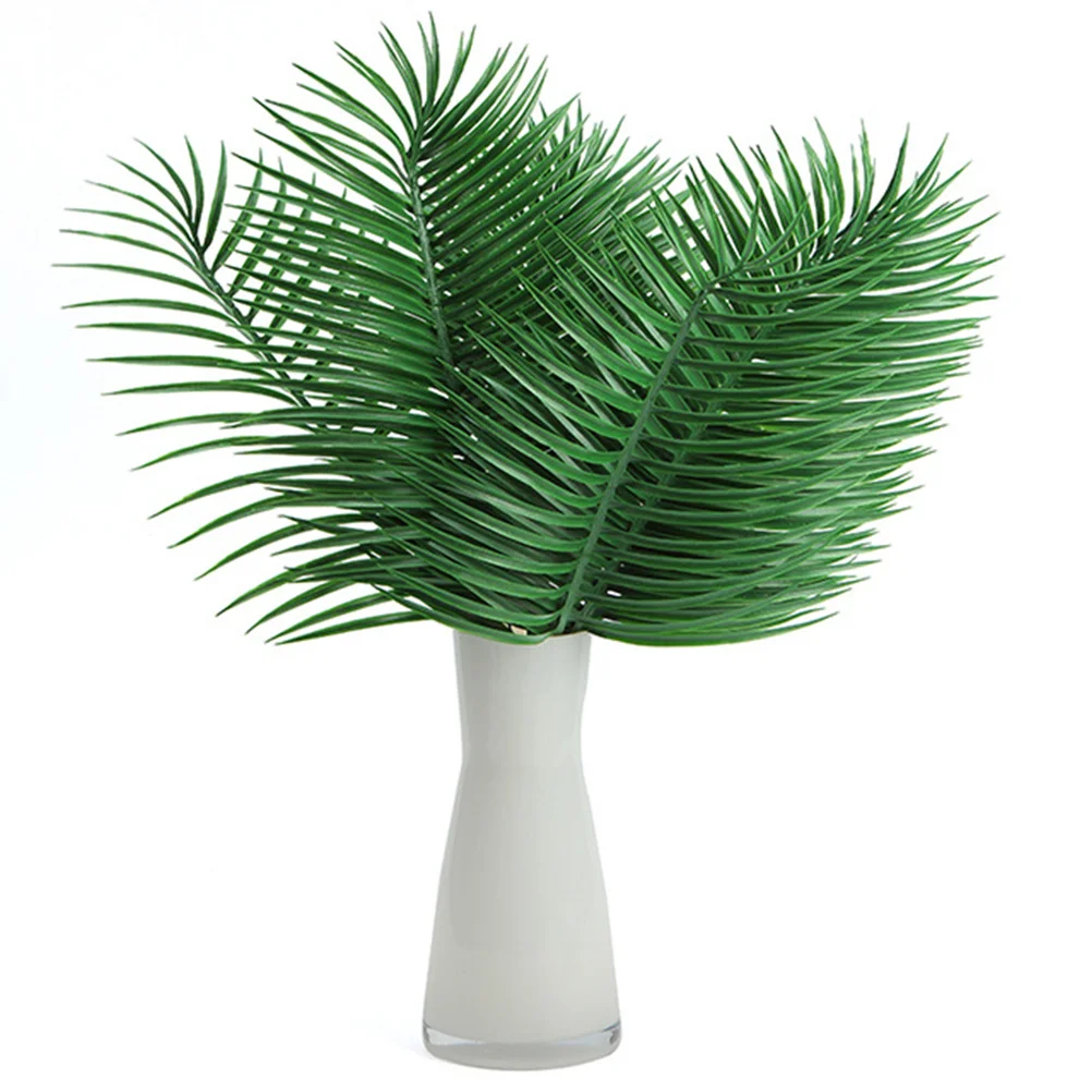 

12Pcs Artificial Green Palm Leaves Faux Tropical Plant Decoration Party Wedding Simulation Green Tropical Palm Leaves
