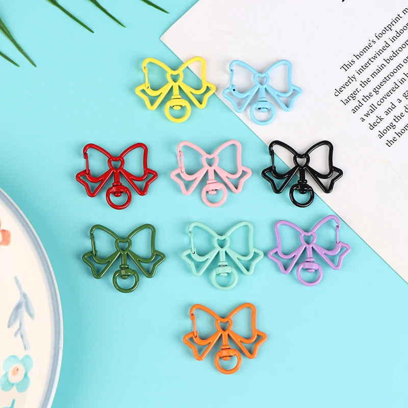 5pcs 32x39mm Bowknot Shape Spring Lobster Clasps Metal Keychain Clasps Hook For DIY Keyring Bag Doll Pendant Jewelry