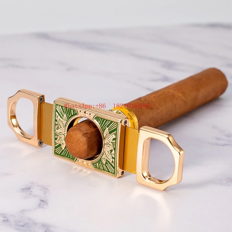 NEW  Advanced Stainless Steel Portable Gold Cigar Clipper Design with Textured Texture