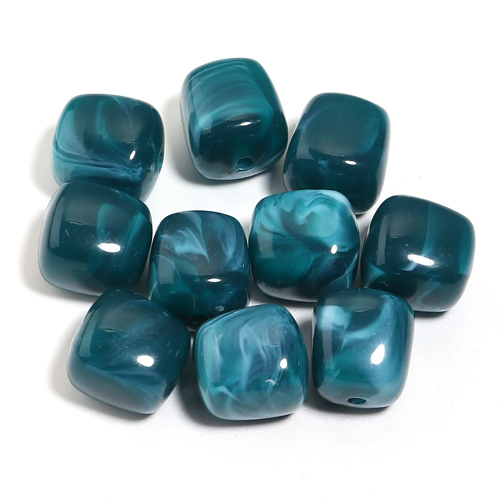 10 Stück/Lot 16x17mm quadratische Acrylperlen in zwei Farben, bunte lose Perlen für die Schmuckherstellung, DIY-Halskette, Armband, Zubehör – Detail 24