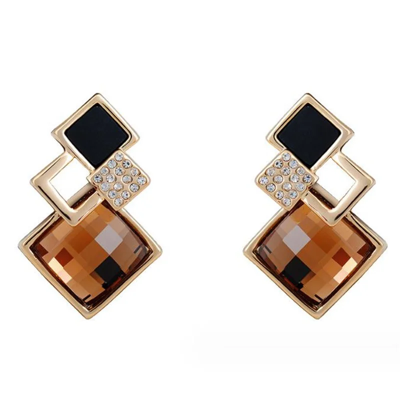 Trendy Alloy Shampee Blue Earrings Regular Geometric Shape Dangle Drop Earring Women Fashion Dangle Earrings