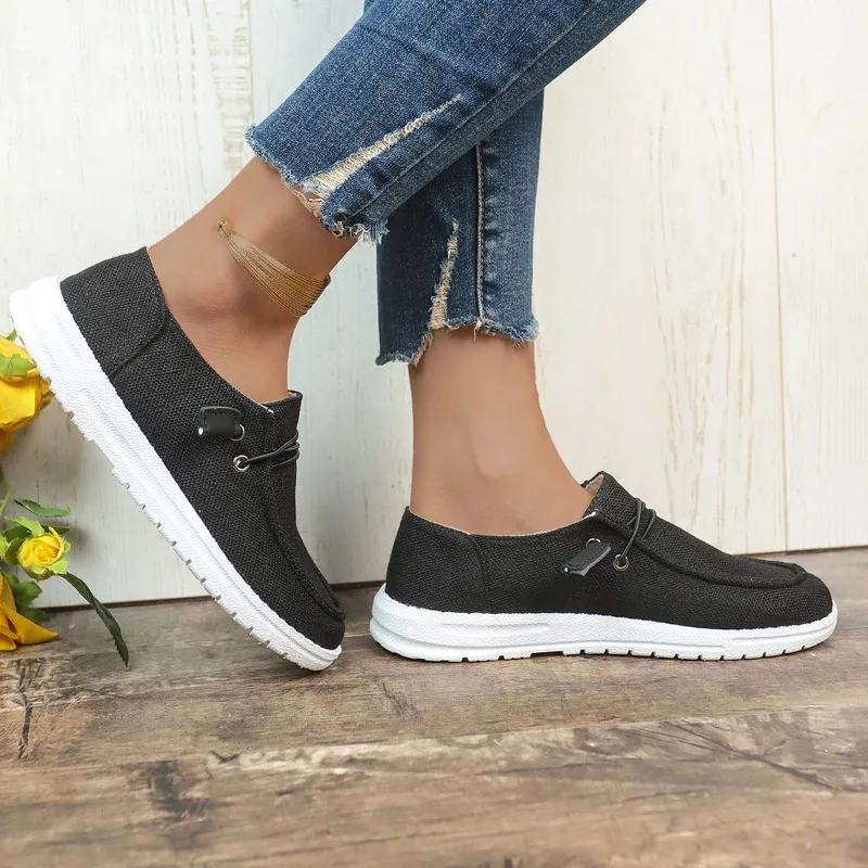 أحذية رياضية نسائية عصرية كاجوال برباط علوي بمقدمة مستديرة وفم عميق مانع للانزلاق ومقاوم للاهتراء أحذية مفلكنة للجري #4