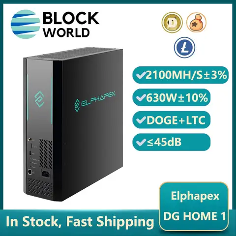 Nouveau Elphapex DG Home 1 Doge Miner 2100MH/S 630W Litecoin Dogecoin Miner 2.1G DGHOME1 Doge Mining à domicile faible bruit Doge LTC Miner