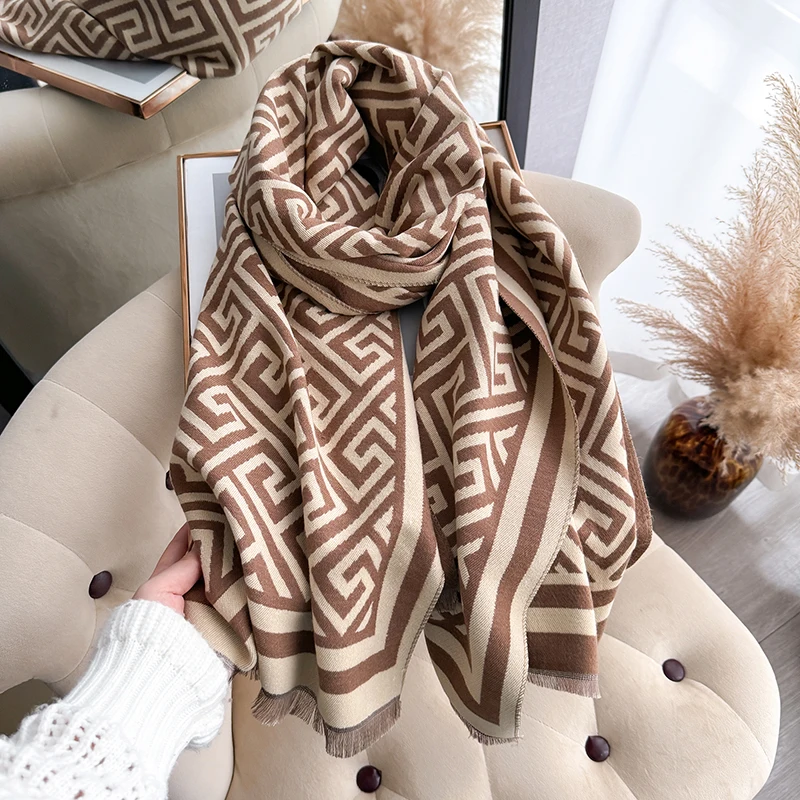 Syal Imitasi Kasmir Bermotif G - Cashmere Scarf ulasan dan harga