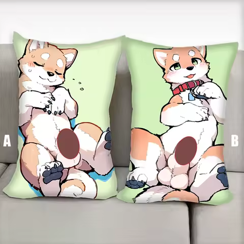 Anime Pillow Dogs Furry Dakimakura Nsfw Half body Cartoon Pillow Core Double Side Print