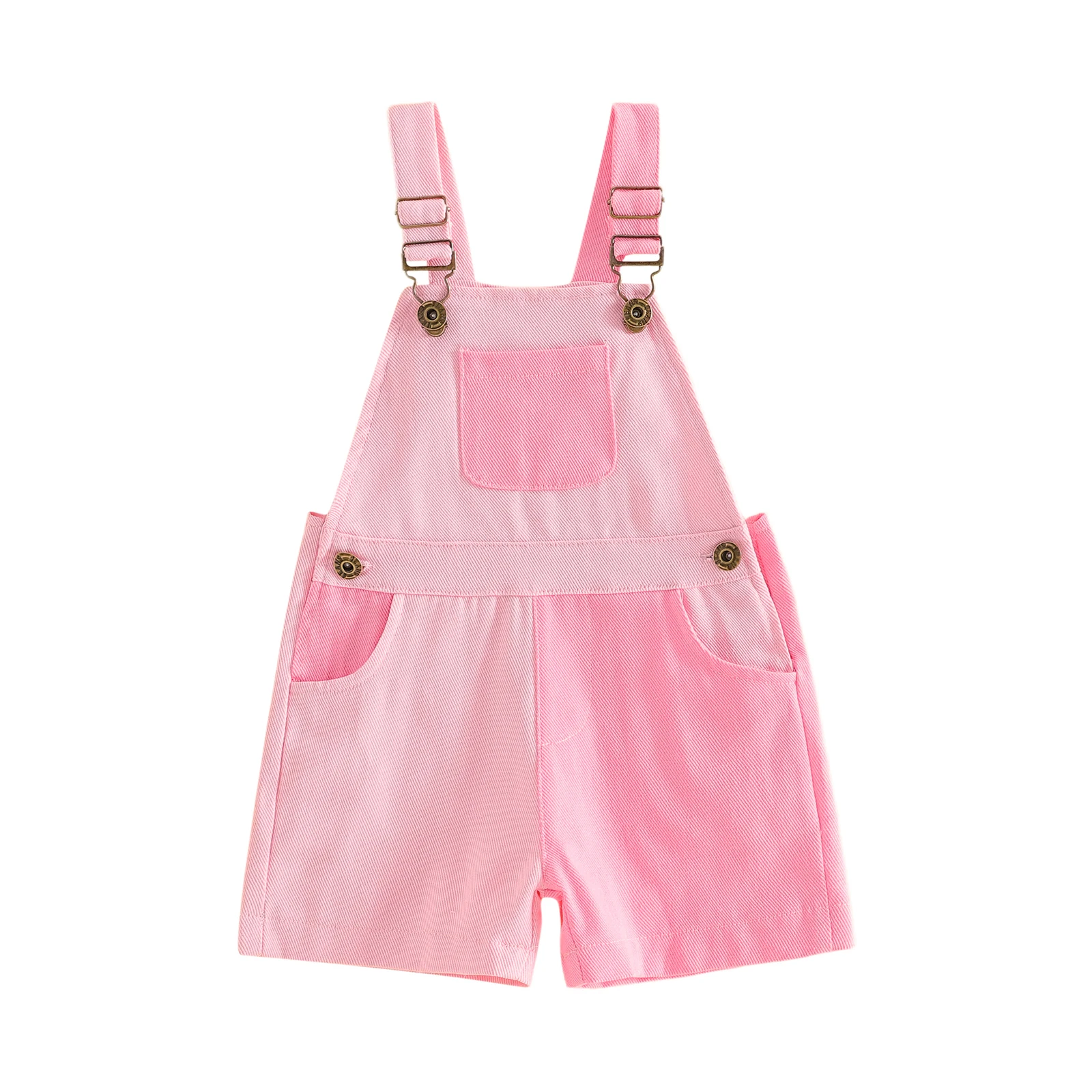 Kids Girls Boys Overall Shorts Cute Contrast Color Summer Jumpsuit with Pockets for Casual Daily