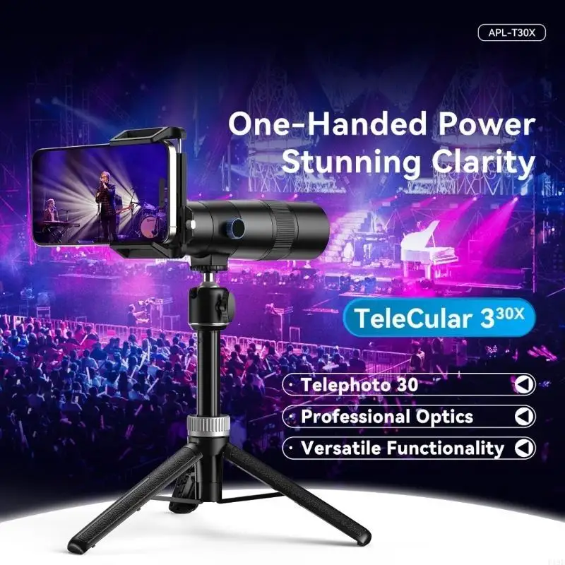 

36X Telephoto Lens with Tripod Stand Magnifier Photography Lens for Most Phone Picture Video Taking Clip Type F19E
