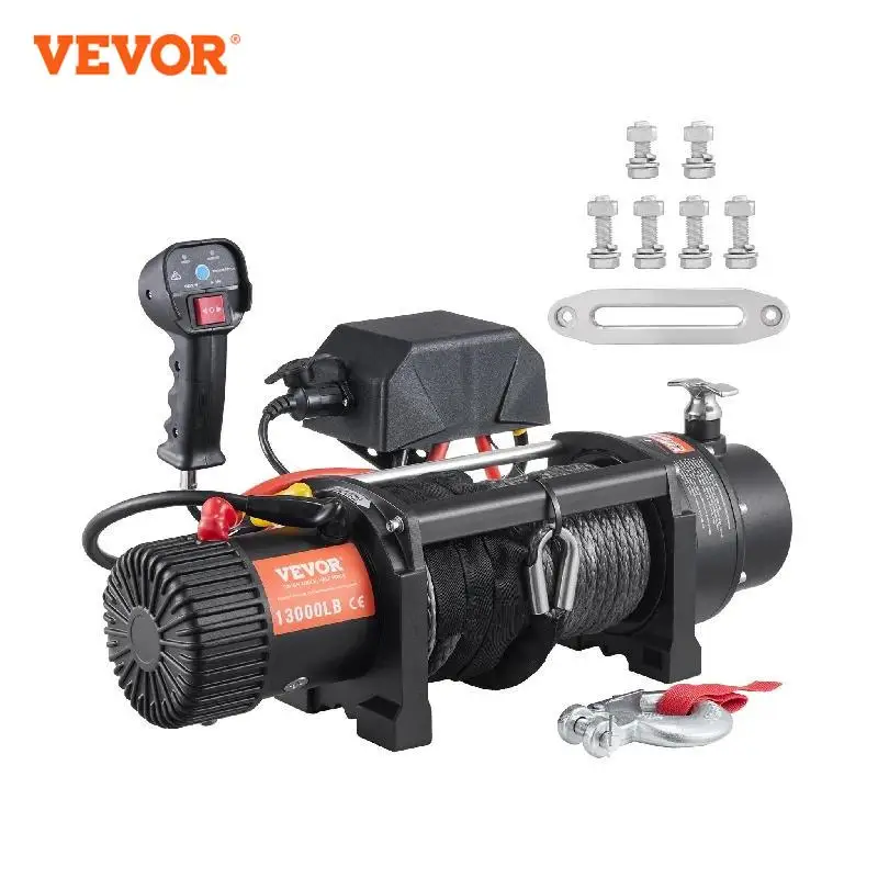 

VEVOR 10000/13000lbs Electric Winch Nylon Rope Winch ATV Winch with Wireless Remote for Towing Jeep SUV Truck Car Trailer Boat