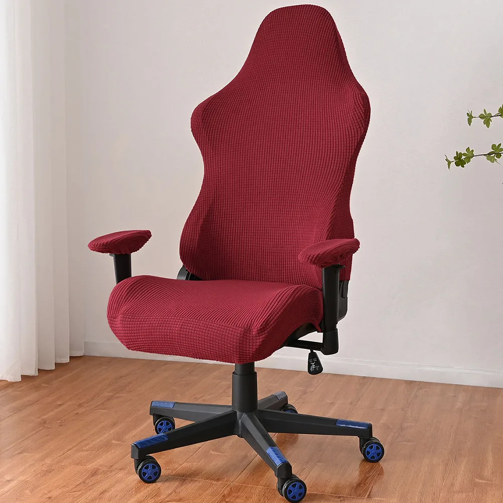 

1 set Stretch Gaming Protector Computer Armrest Slipcover Elastic Washable Chair Protector for Office Home Kids Pet Scratches