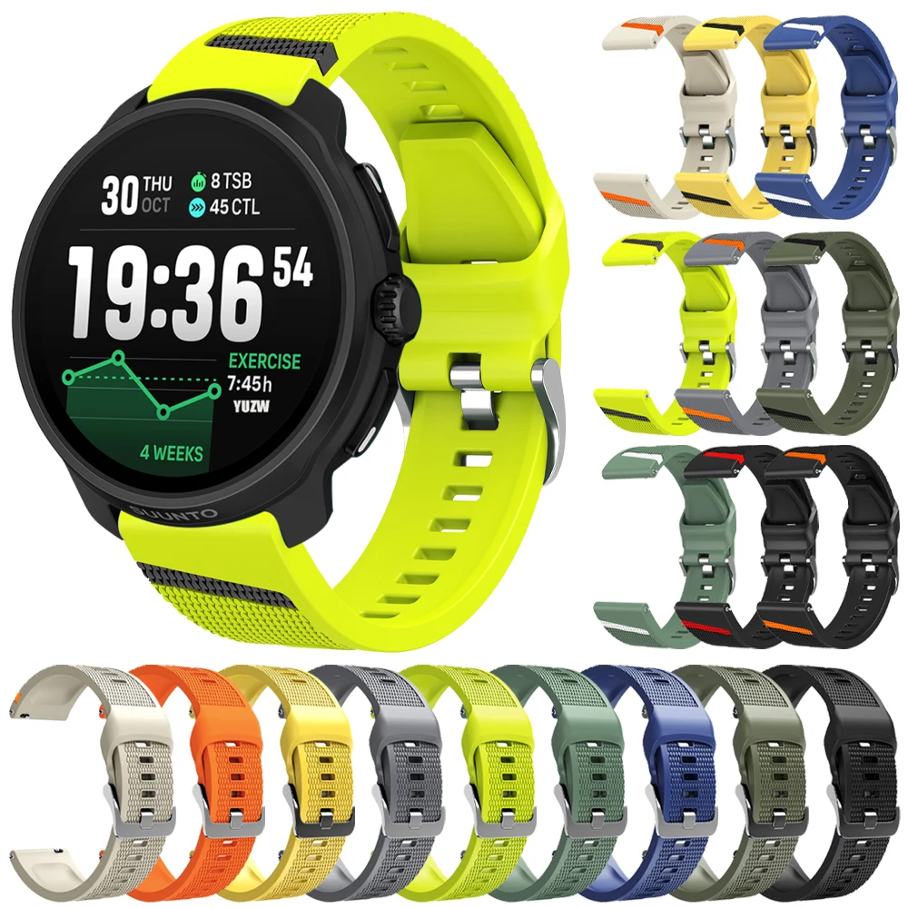 22mm Silicone Strap For SUUNTO 9 PEAK/5 PEAK PRO Straps For SUUNTO VERTICAL 2/RACE 2 S/OCEAN/RUN Watch Bracelet SmartWatch Band