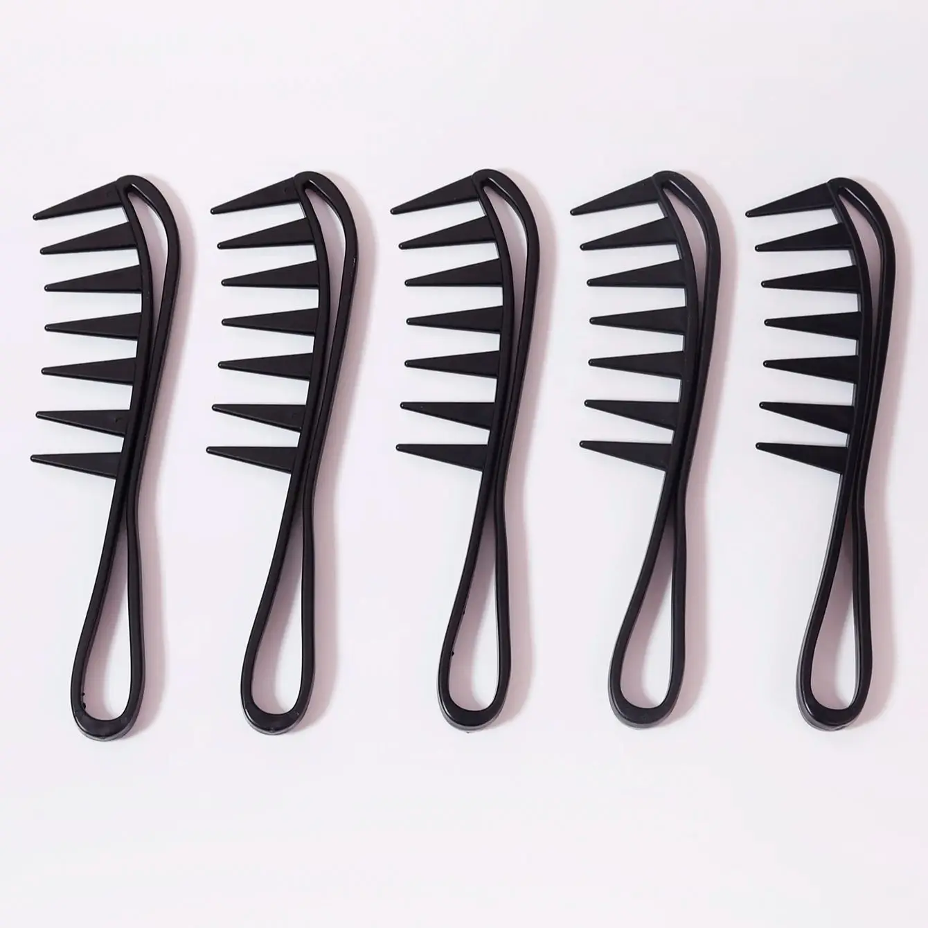 5pcs Wide toothed large hair comb, salon hairdressing tool, suitable for dry and wet hair,special for real hair wigs