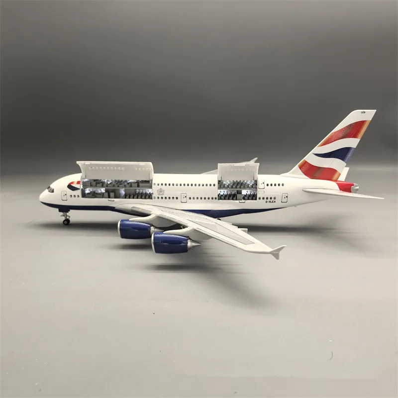 

Diecast Model British Airways A380 Airways Resin Openable Cabin Door Airplane With Light Airline Collection Display Gifts
