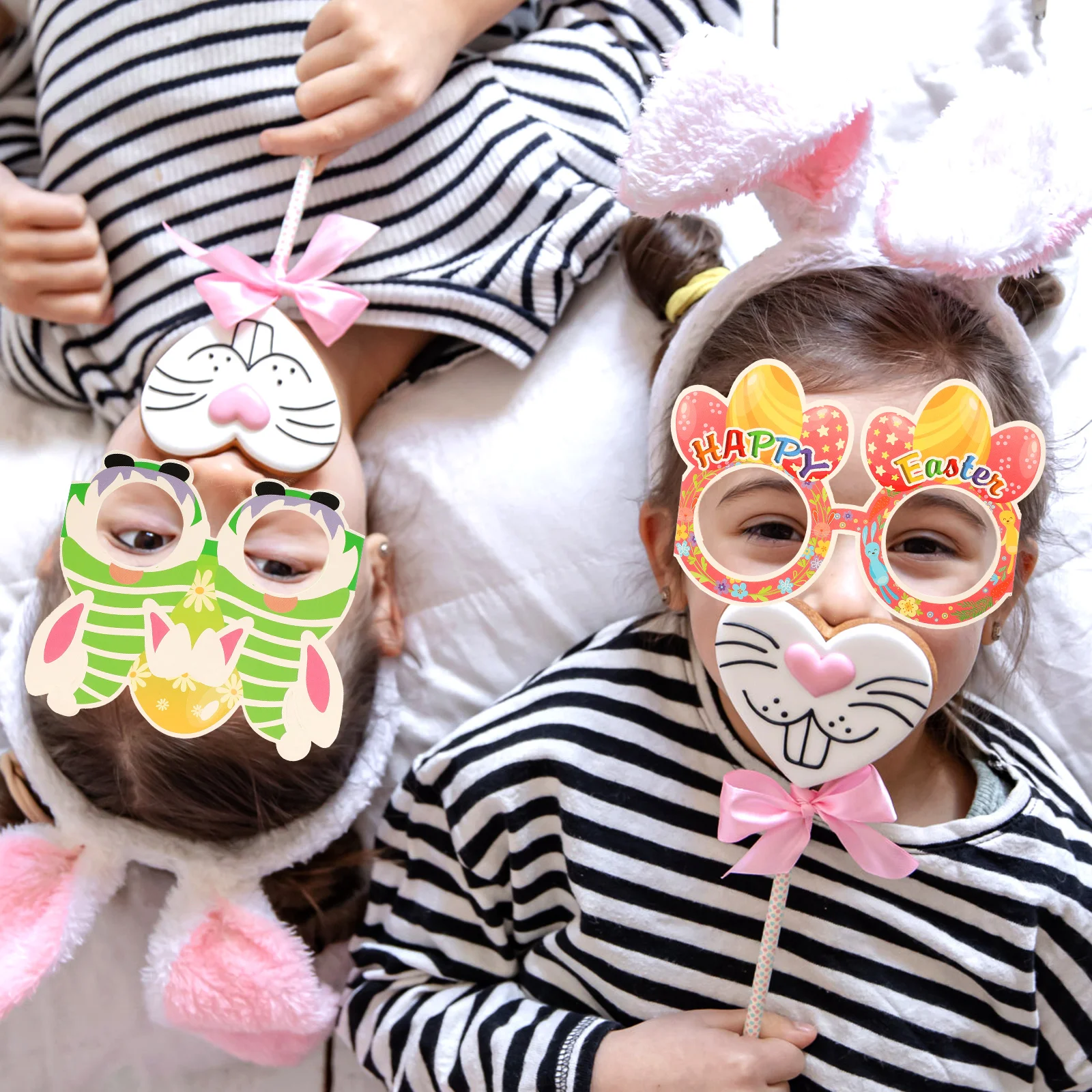 

12 Pcs Easter Glasses Bunny Themed Party Supplies Lightweight Kids Eyeglasses Frames Neon Sunglasses Photo Booth Accessories