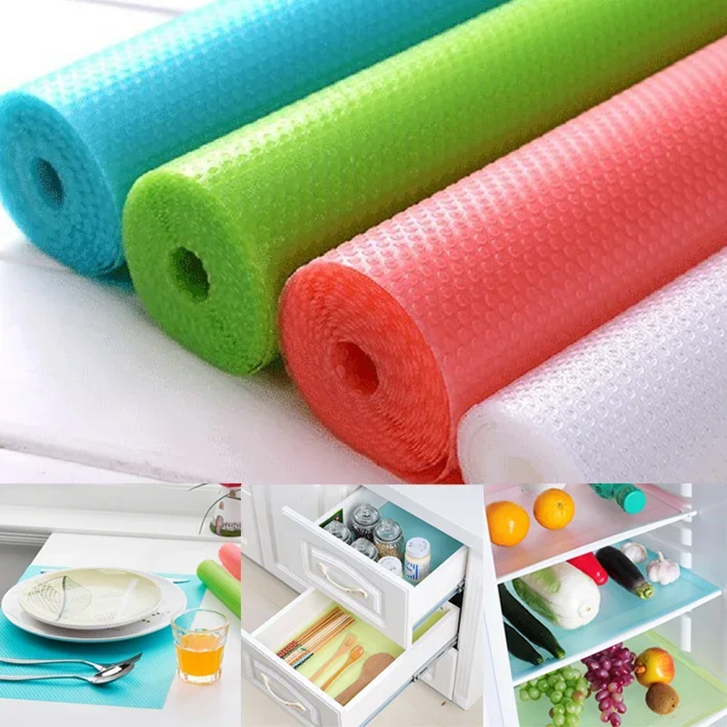 

4pcs PEVA Refrigerator Mats Pad Antibacterial Antifouling Mildew Refrigerator Mats Moistureproof Waterproof Pad Fridge Mats