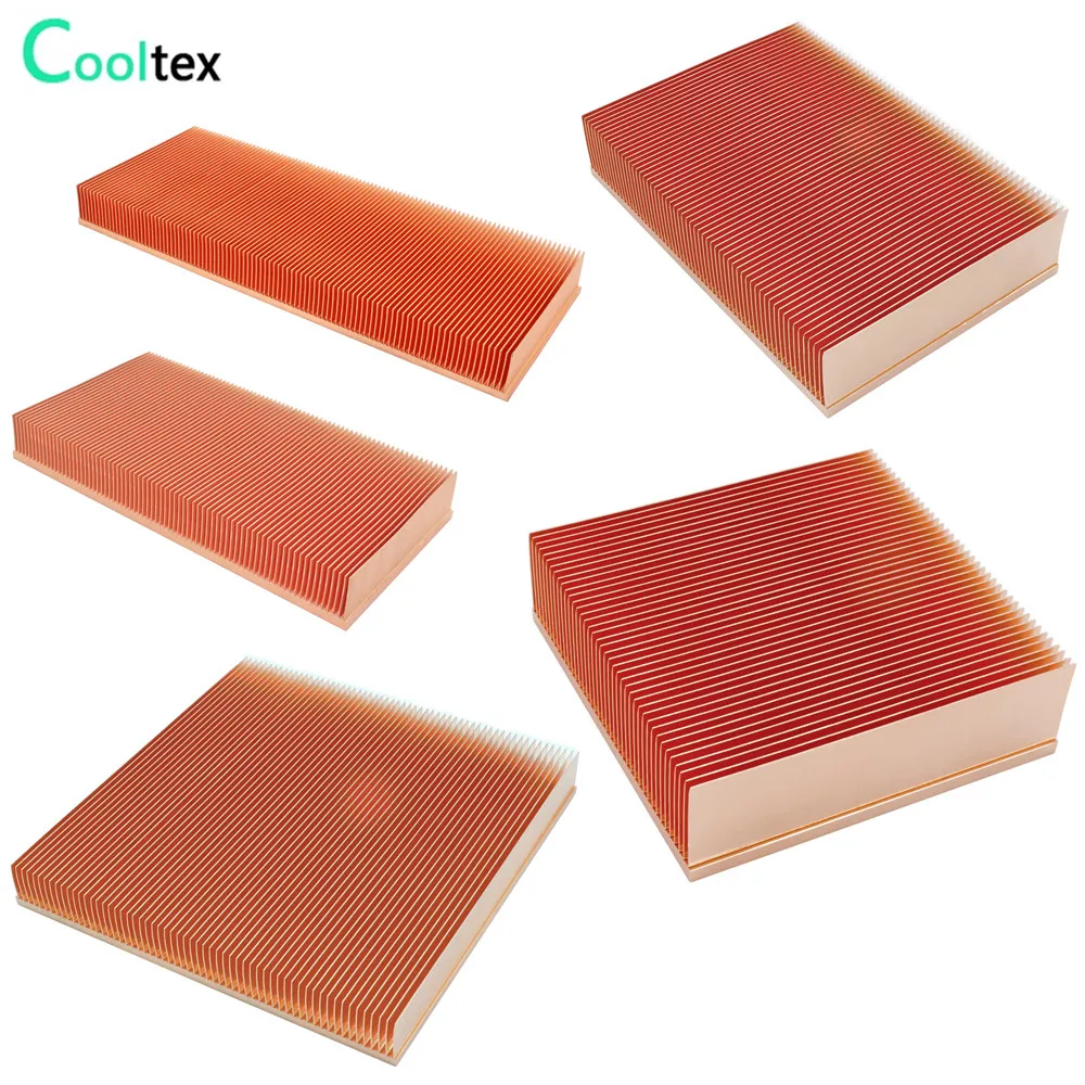 

High Power Pure Copper Heatsink Skiving Fin Heat Sink Radiator Cooling for Electronic Chip LED Computer Heat Dissipation