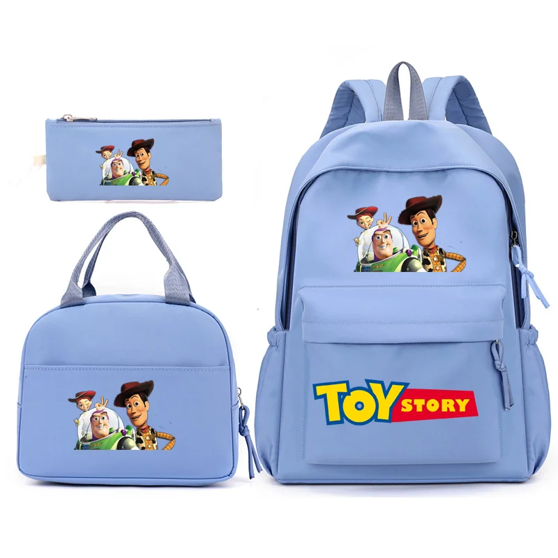 Disney Toy Story Woody Buzz Lightyear 3pcs/Set Backpack with Lunch Bag for Teenagers Student School Bags Comfortable Travel