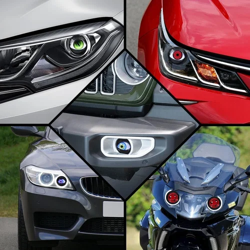Imagen 2 del producto Luz LED de ojo de diablo dinámica de 3 pulgadas, conjunto de faros delanteros para coche, 6 modos, luz de ojo de águila modificada 3D con Kit de modificación remota