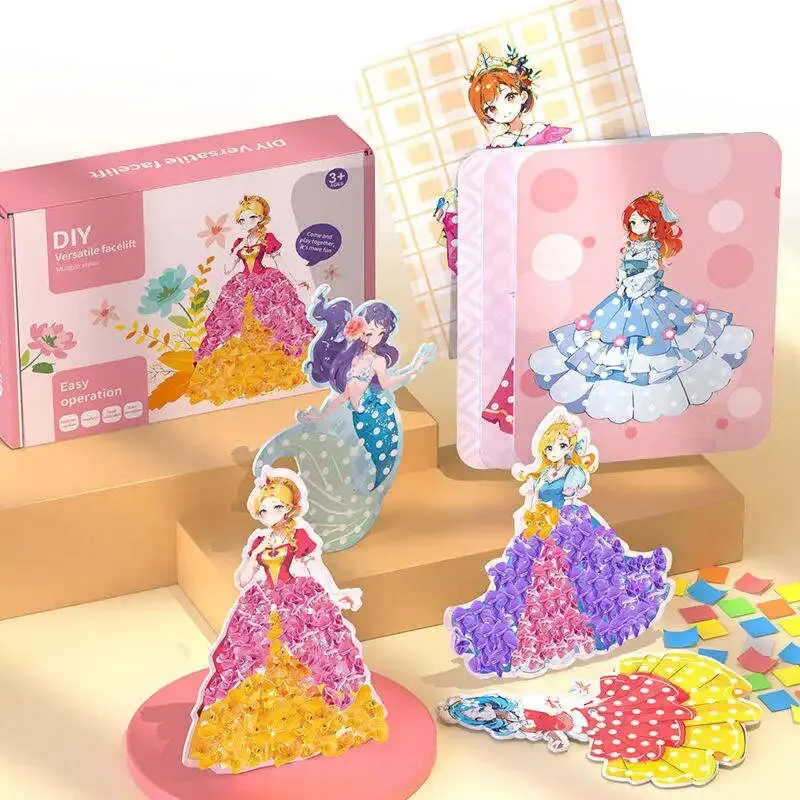 Tarjetas de tablero de dibujo 3D DIY para niños, rompecabezas, juguetes de entrenamiento de Motor fino, juego hecho a mano, tarjetas a juego,