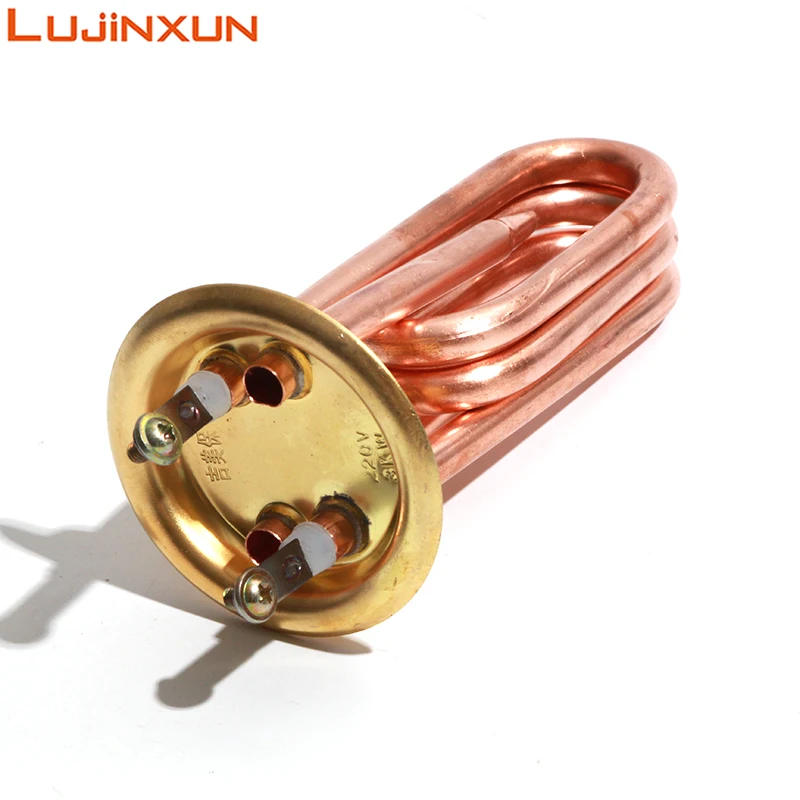 LUJINXUN elektryczny Element grzejny 220V wrzący bojler 2KW/3KW czerwona miedź kołnierz rurowy/dysk 63mm