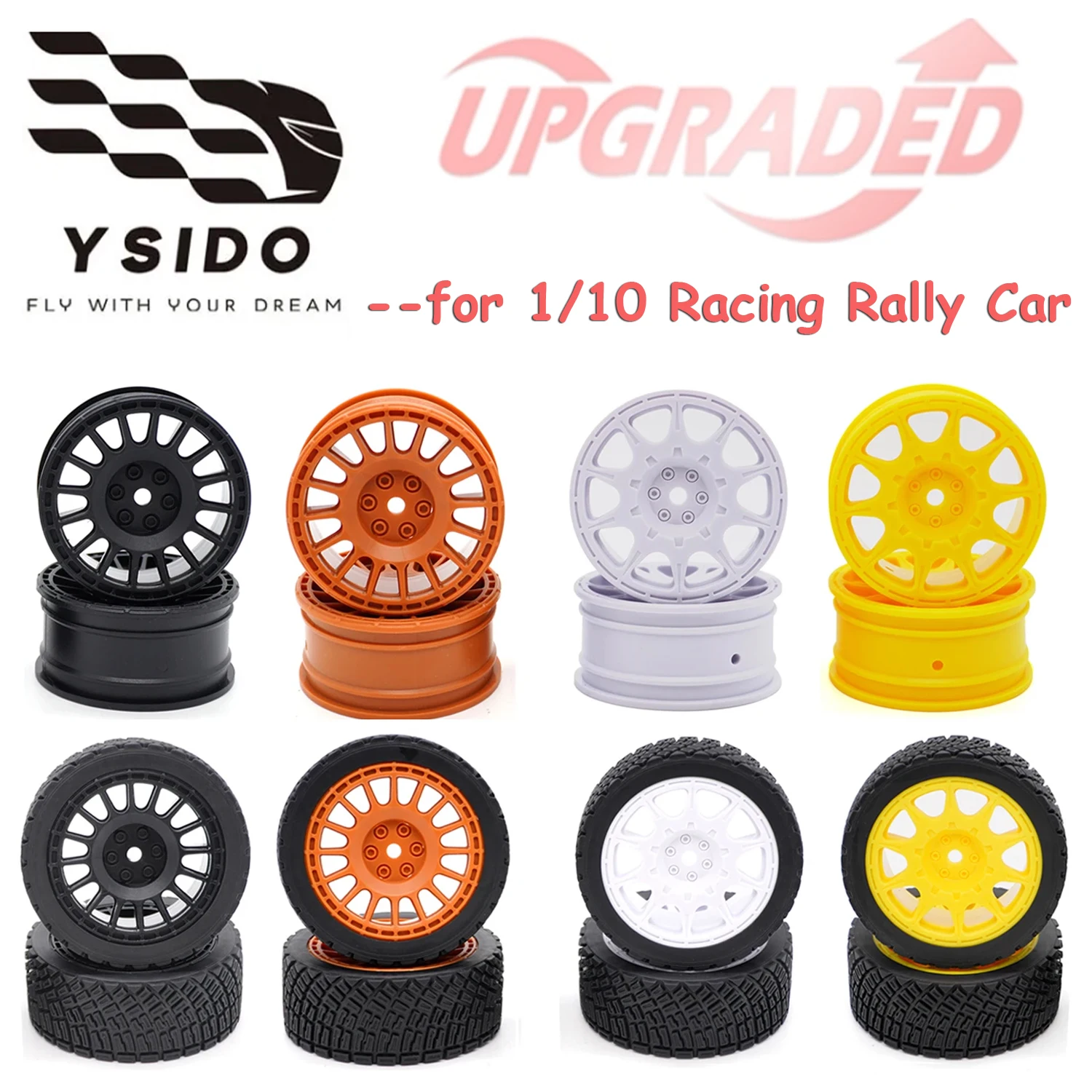 4PCS Felge Gummi Reifen Reifen für 1/10 Rally Auto Tamiya TT02 XV-02PRO TT-01E Traxxas RedCat SAKURA RGT 1/14 WLtoys 144001